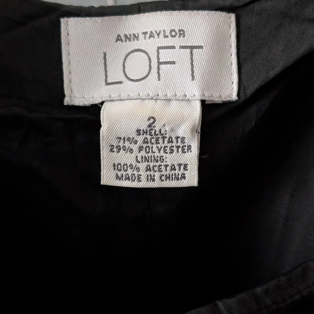 Vintage Women's Fully Lined Black Ann Taylor Side-Zip Pants Sz 2 - Picture 3 of 5